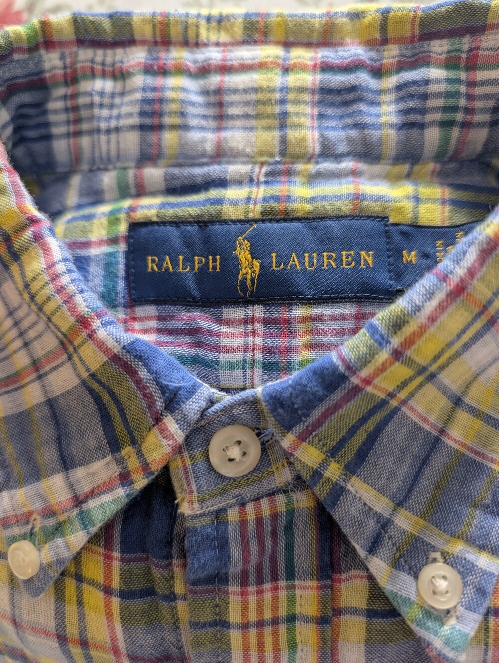 Ralph Lauren Plaid Gingham Shirt.  Size Medium